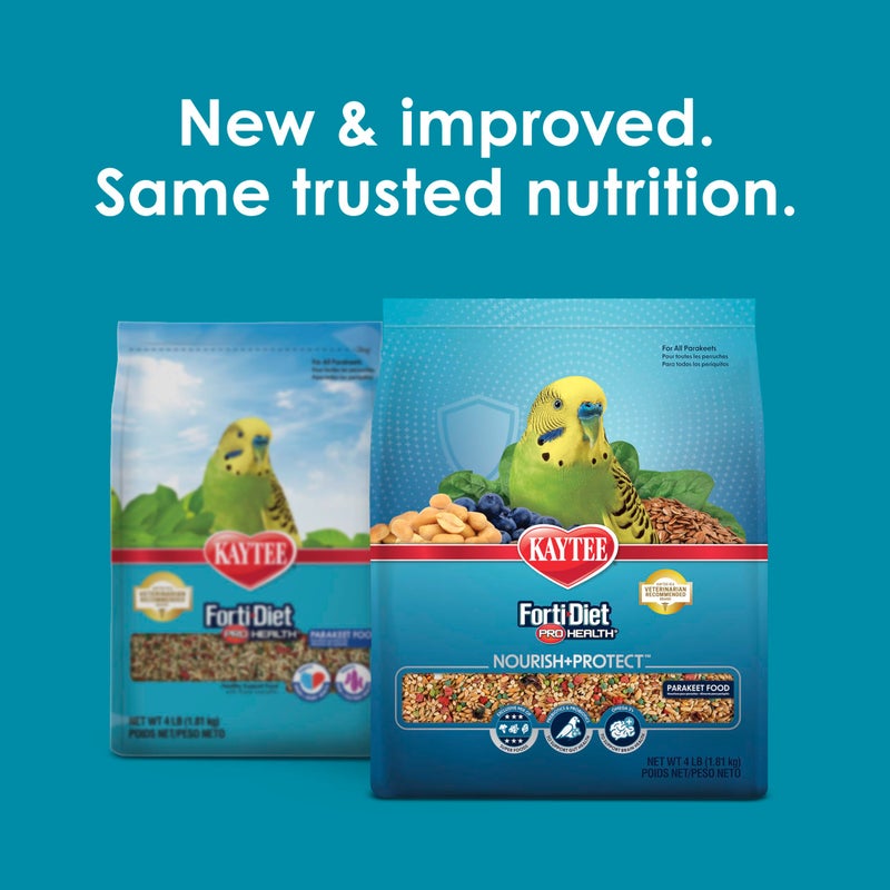 Kaytee Forti-Diet Pro Health Nourish+Protect Parakeet Food, Comprehensive Nutrition Backed by Science, Digestive Health, Immune Support, 4 pounds - Image 2